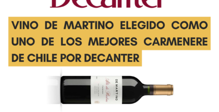 Vino de Martino elegido como uno de los mejores carmenere de Chile