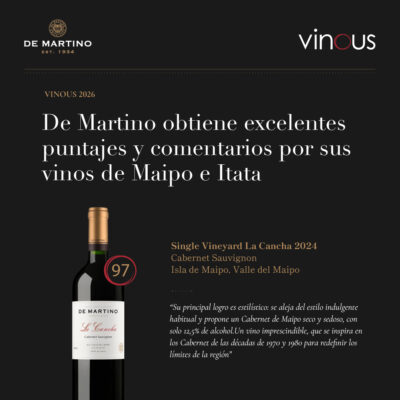 De Martino Vinous 2026 excelentes puntajes en sus vinos