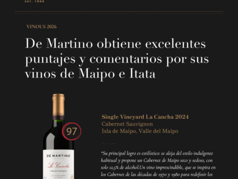 De Martino Vinous 2026 excelentes puntajes en sus vinos