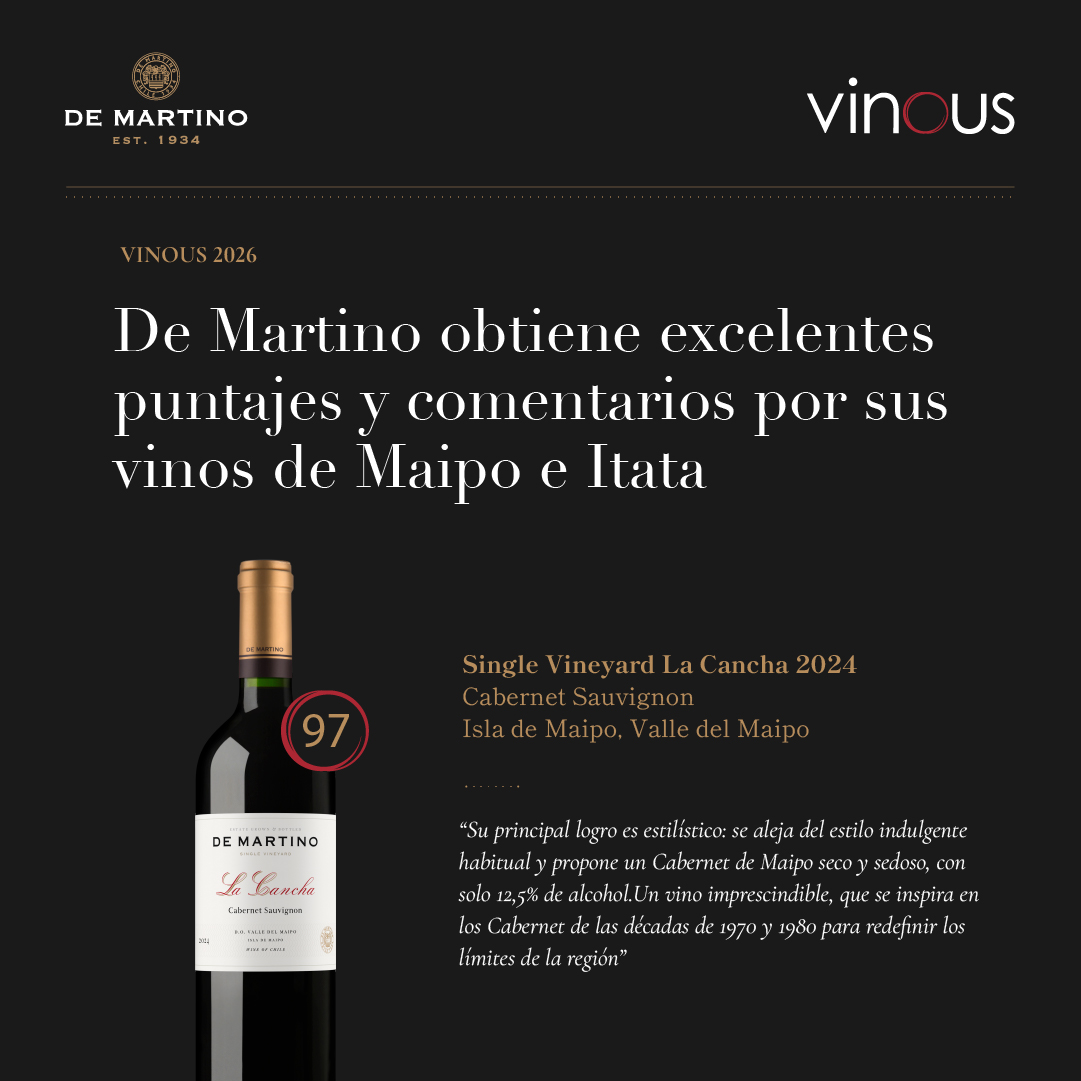 De Martino Vinous 2026 excelentes puntajes en sus vinos